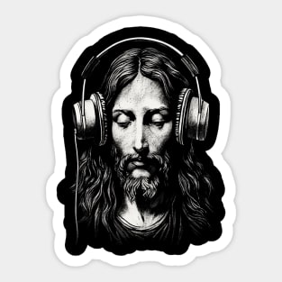 Jesus DJ Style Sticker